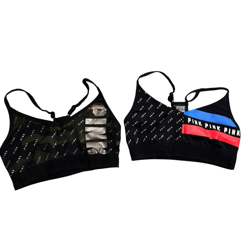 Pink Victoria’s Secret Ultimate lightly lined sports bras (lot of 2) size medium